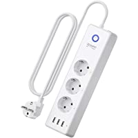 Regleta Inteligente con 3 Zócalos Control Individual Remoto por APP y 3 USB- Compatible con Alexa y Google Home- Gosund…